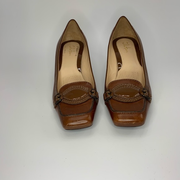 Cole Haan Shoes - Cole Haan brown leather square toe kitten heels